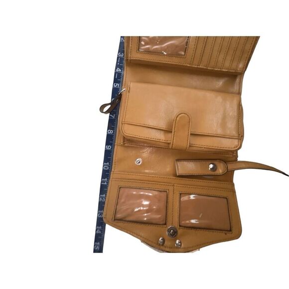 Bueno Tan Crossbody Wallet Purse Shoulder Bag Butterfly Embossed Gator Croc 2in1 - Picture 3 of 11